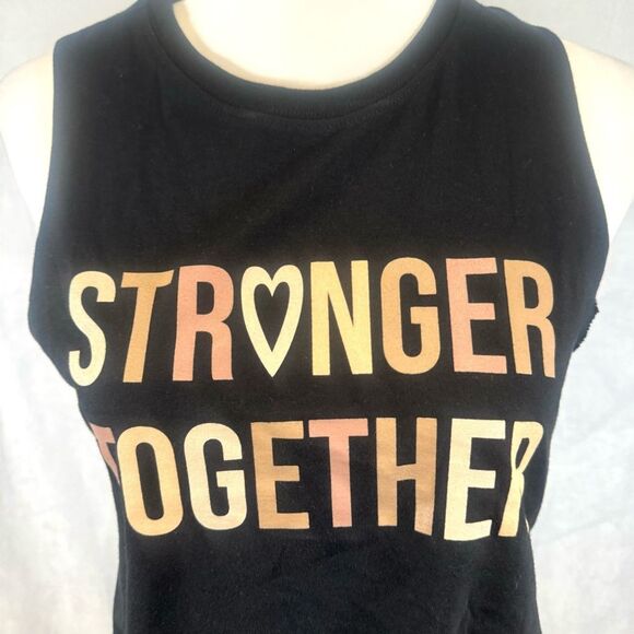 Black tank top Stronger Together size medium NWT - Picture 2 of 5